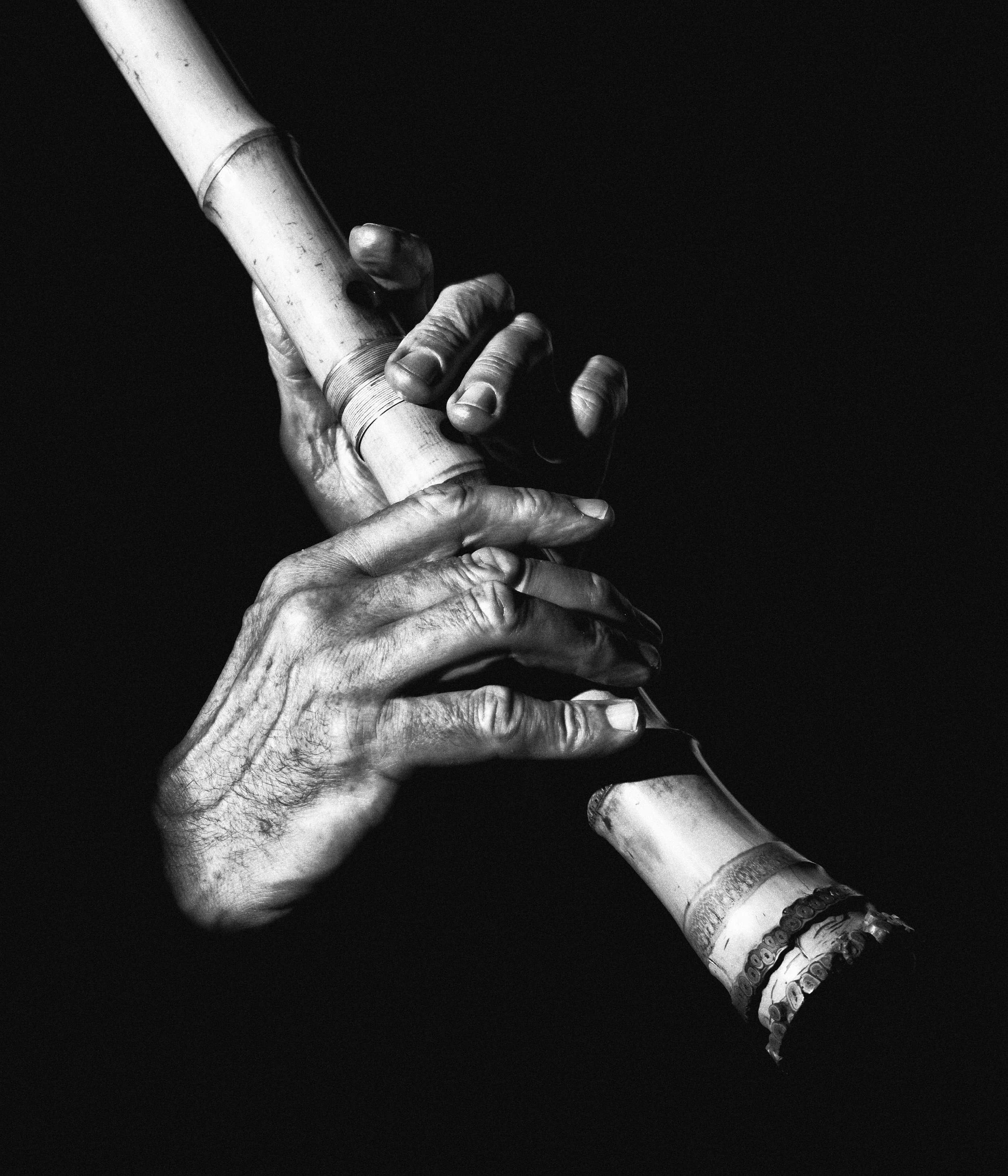 Hands of Bruce Gremo, Flautist and Music Professor