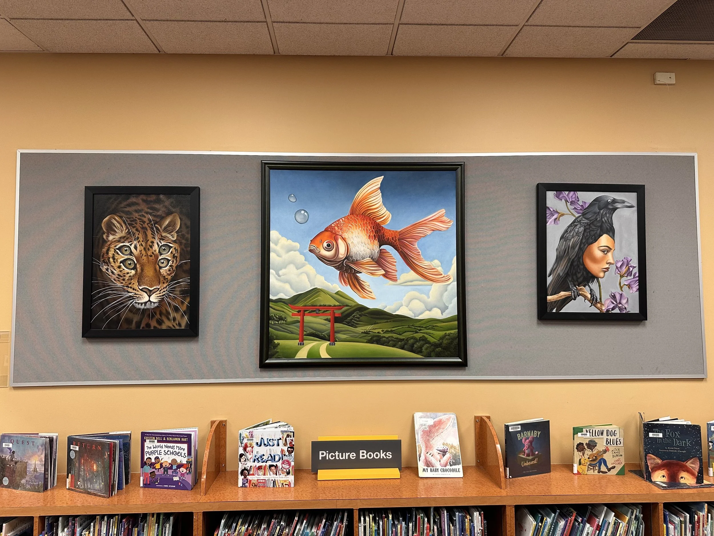 Art Exhibit in Edmonton Public Library at Riverbend