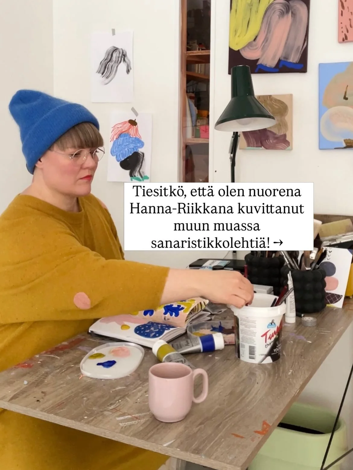 Seuraankin erityisell&auml; kiinnostuksella nykyist&auml; uutta sanaristikkobuumia! 📝 Ja edelleen tulen onnelliseksi kaikenlaisista kuvantekemiseen liittyvist&auml; mahdollisuuksista❤️

Kaikki kuvitukseni, kuosini ja maalaukseni l&ouml;yd&auml;t kot