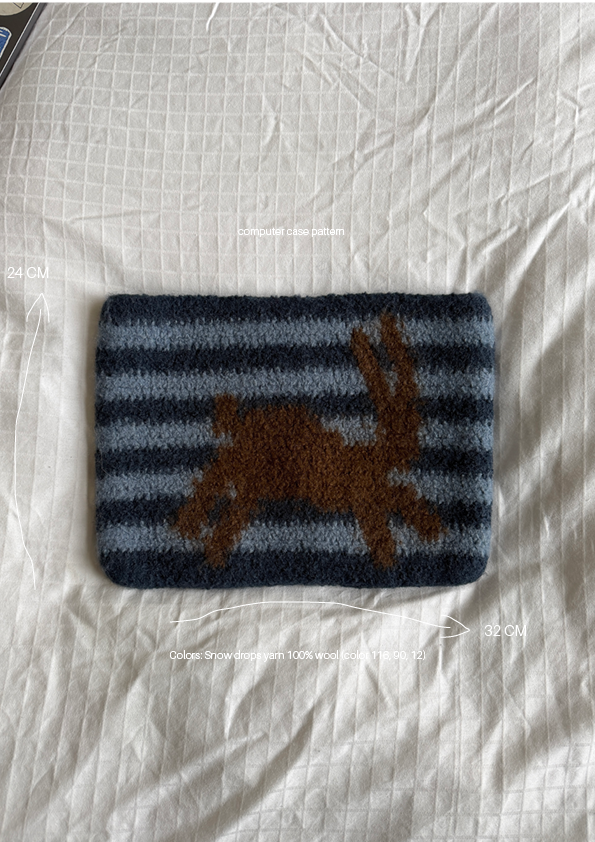 Bunny computer case pattern