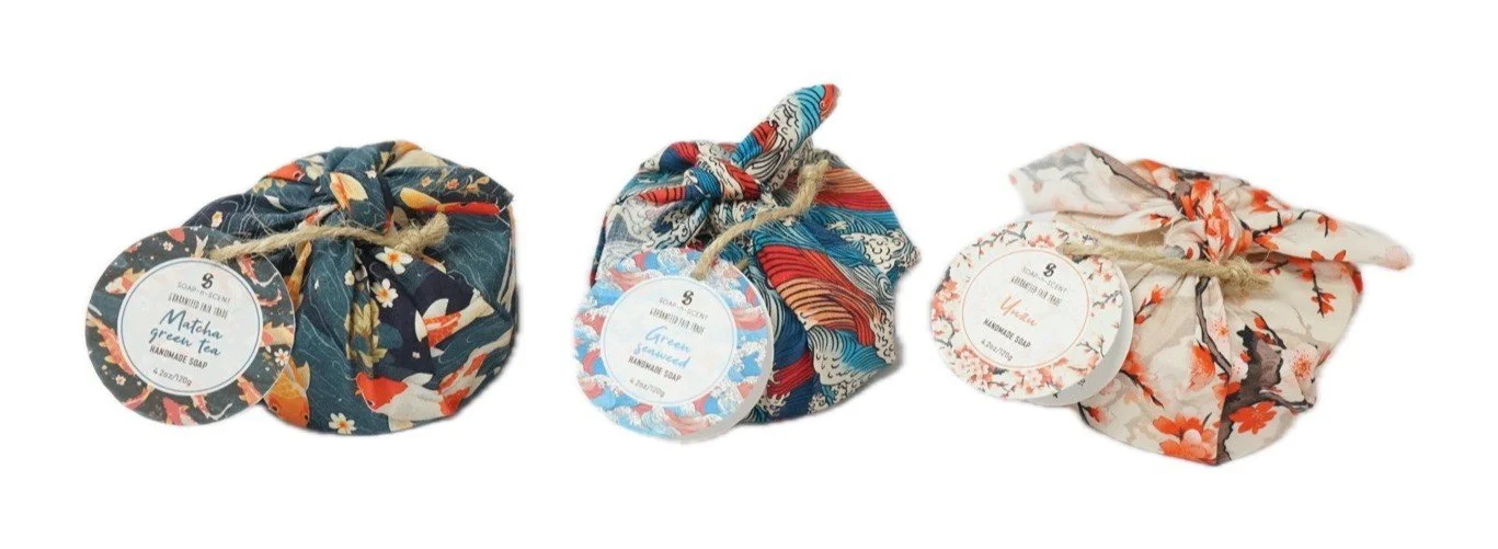Bento Soap wrapped in fabric, handmade in Chiang Mai