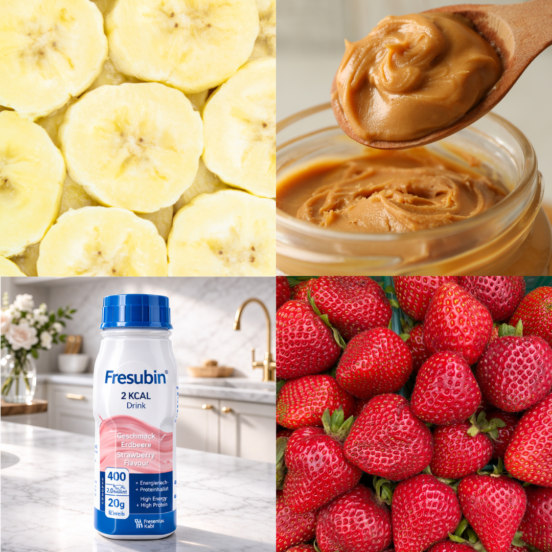 Banana, Peanut and Strawberry Smoothie