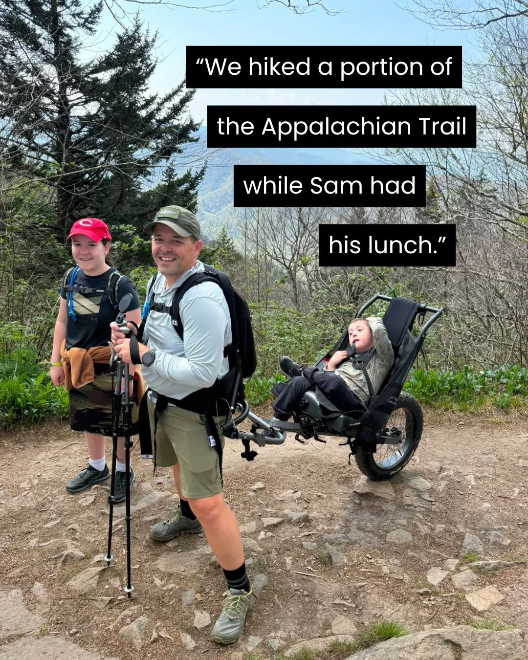 Rachel&rsquo;s son Sam is, in a word, outdoorsy. &ldquo;He would live outside if we let him,&rdquo; says the mum of two, who snapped this pic of her family mid-adventure.⁠
⁠
When he was eight, a swallow study showed Sam was aspirating on his food and