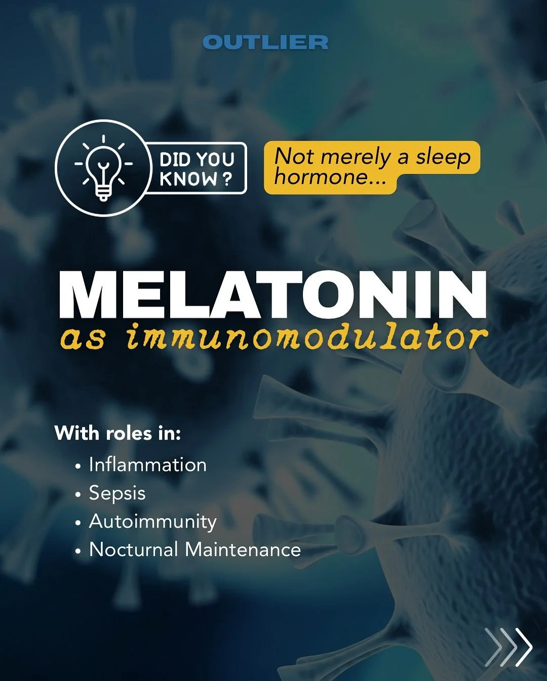 Melatonin is often referred to as a sleep hormone, however it plays significant roles in redox balance, cellular signalling, immune function and modulation.

The body methylates the neurotransmitter serotonin to melatonin&mdash;so if there are methyl