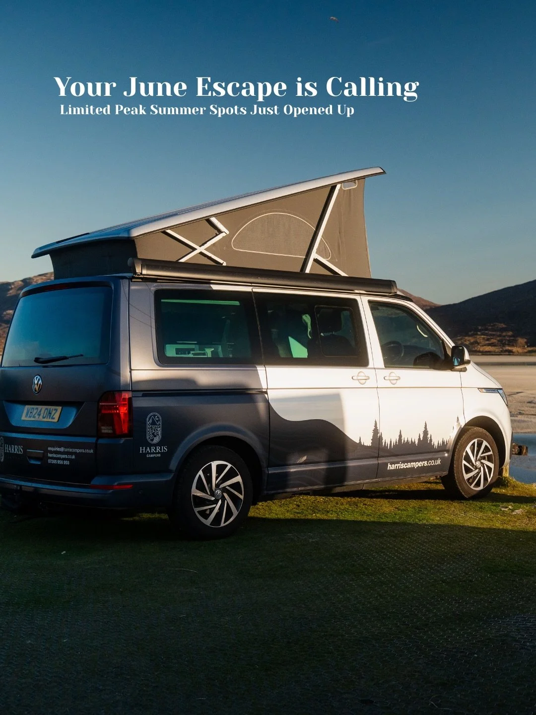 No schedules, no rushed itineraries, just the open road and a sunset that lasts until midnight. 🌅

There is nothing quite like the freedom of a June road trip through Scotland. With our premium campers, your hotel room moves with you and we have a f
