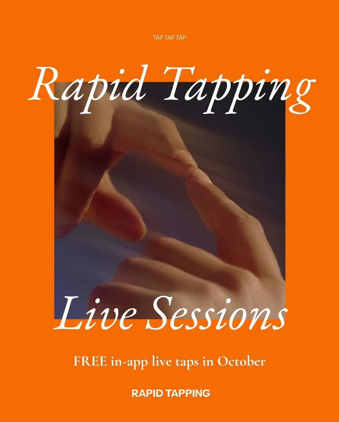 In honour of World Mental Health Day, let&rsquo;s tap in healing and happiness together in October with a sense of togetherness. Join us LIVE on the @rapidtapping app for FREE all month, Each 10-min live tap session is a chance to boost your mood, ta