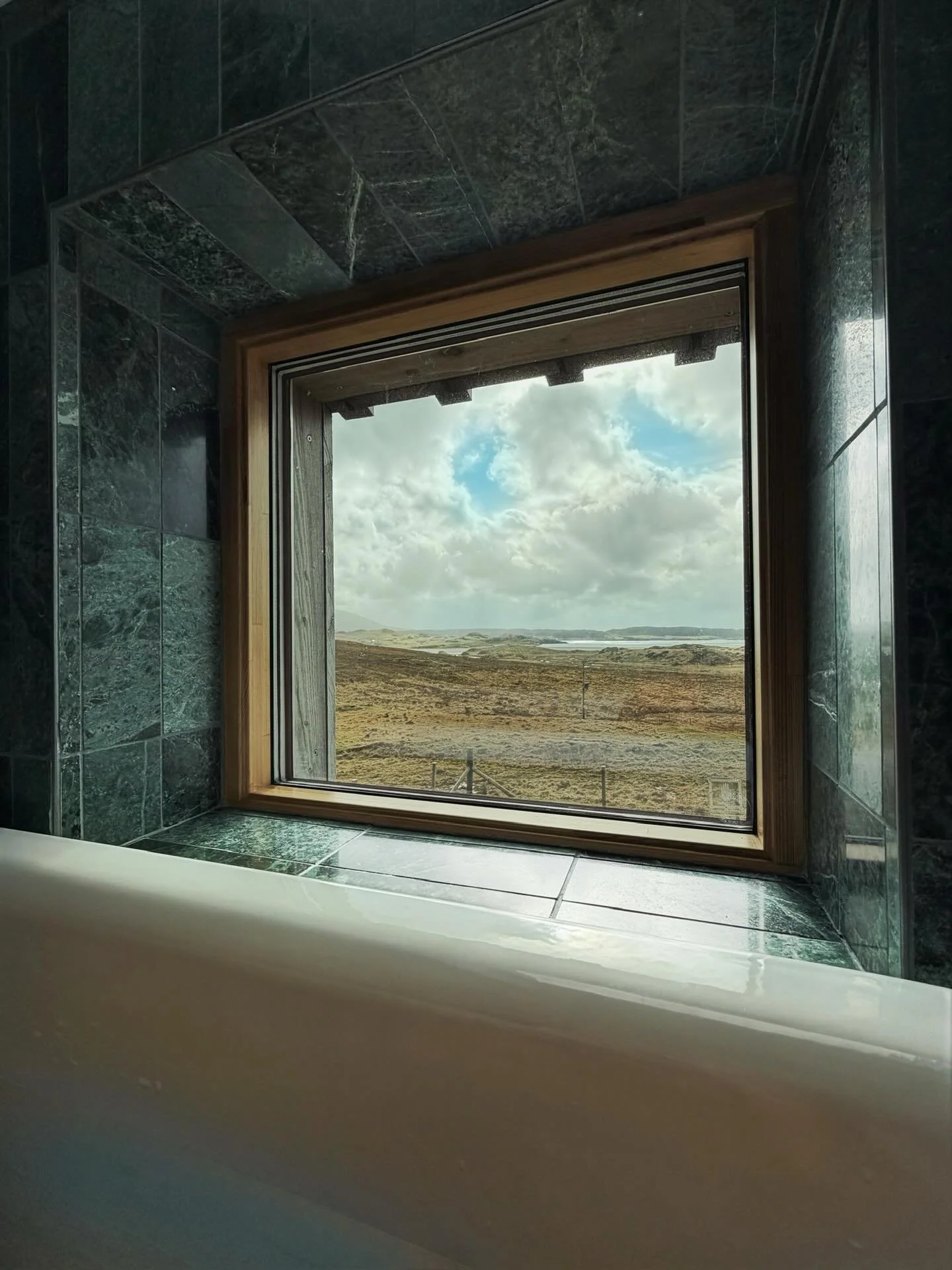 The best view from our en suite bath tub. 

#visitouterhebrides 
#visitscotland 
#bathtubs
