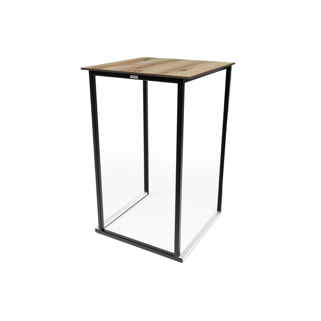 Smart steel statafel zwart (houten blad)