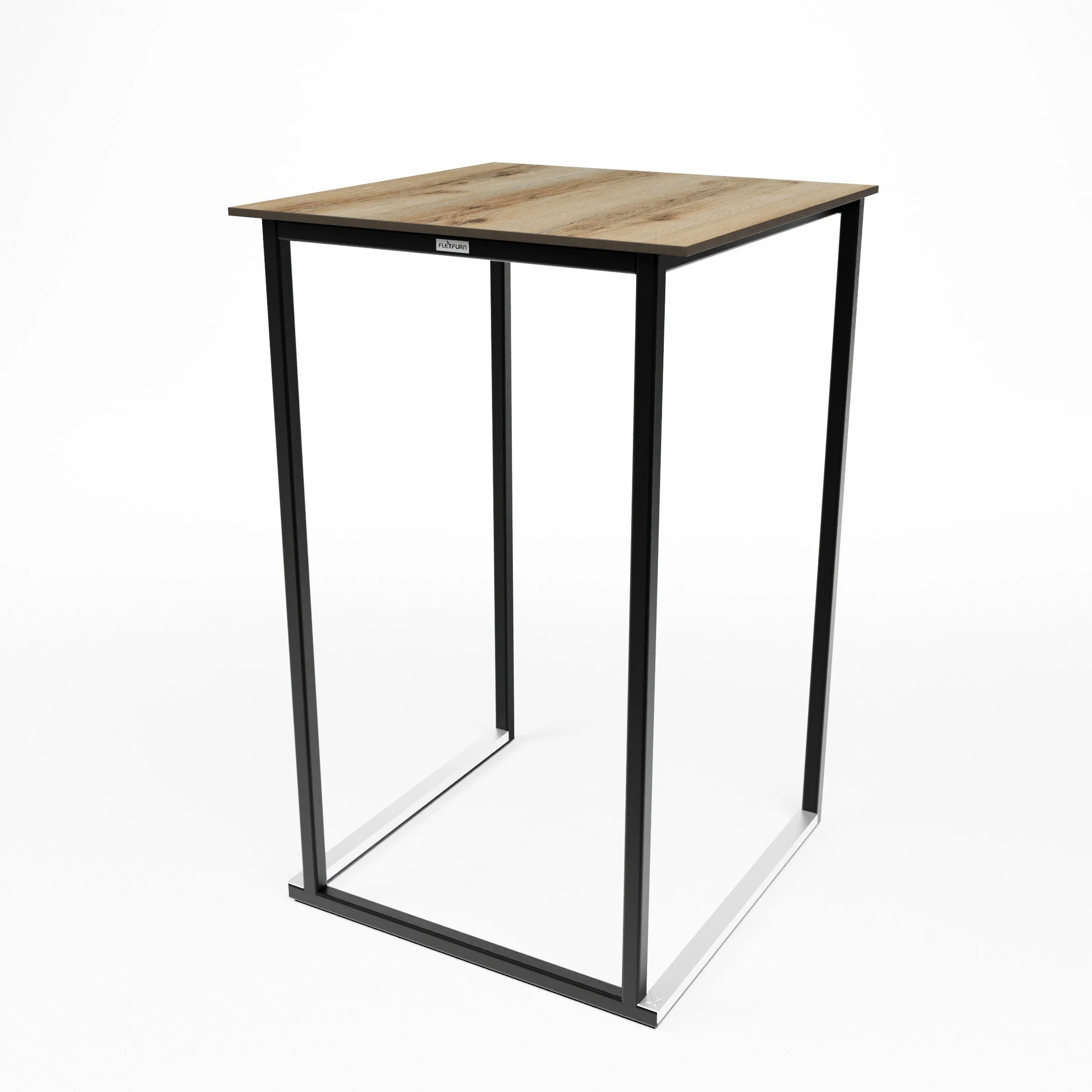 Smart steel statafel zwart (houten blad)