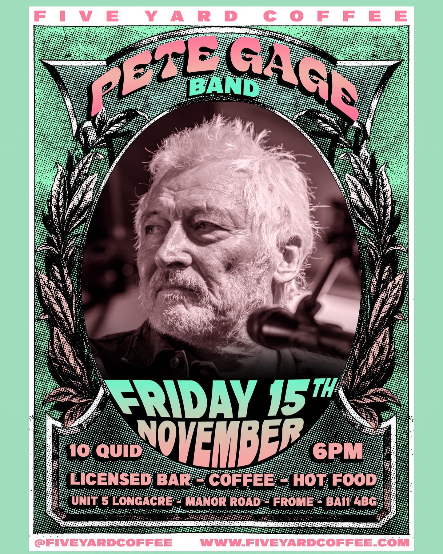 Our next Five Yard Presents session &hellip;. Frome legends the PETE GAGE Band! 
An evening of live music by a band coming to blend boogie, blues and gospel tunes for us to dance away into the night in our unique indoor space provided by McEwan&rsquo
