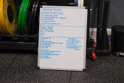 Workout whiteboard