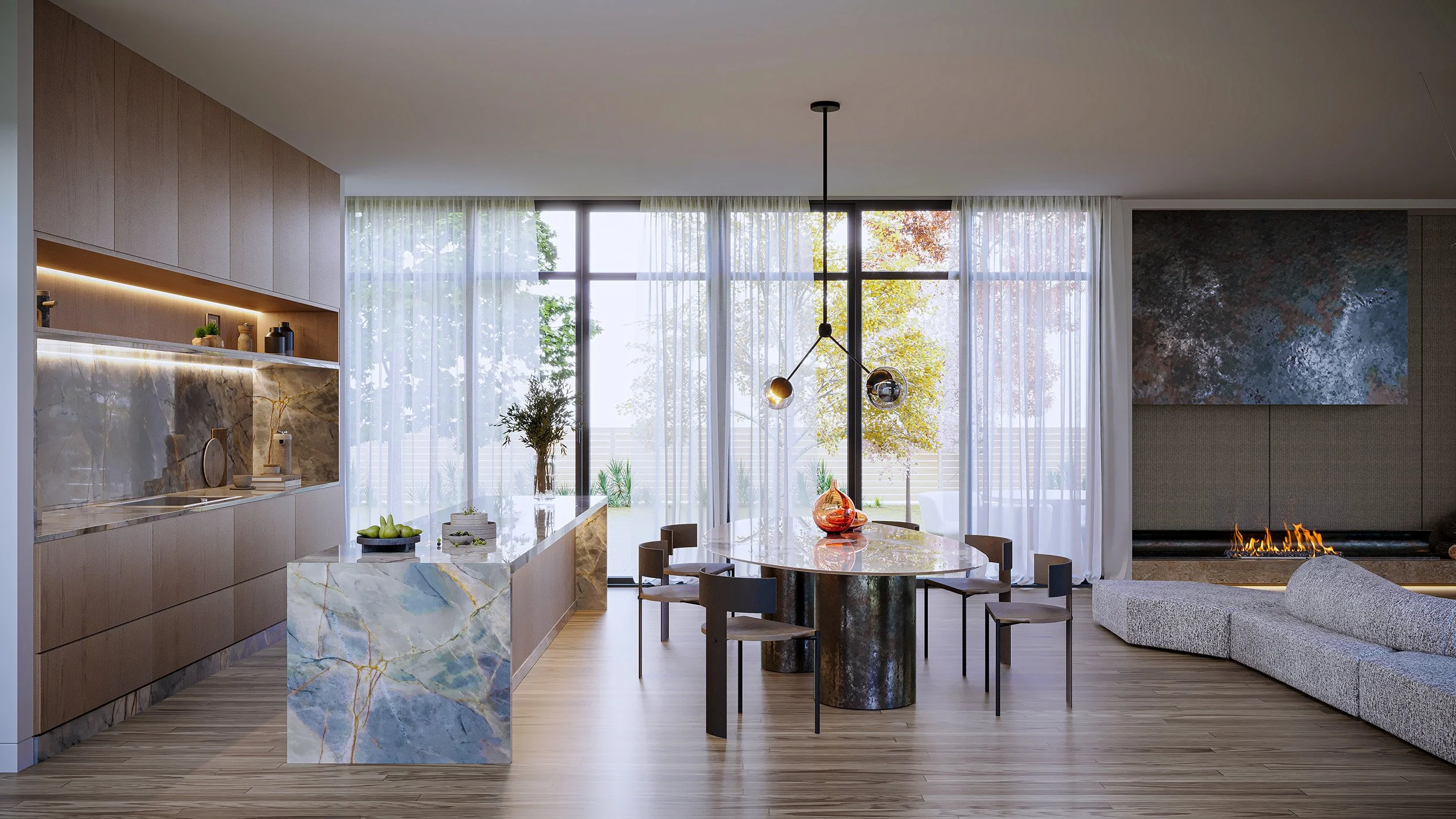 z interior design_Interior design_Luxury_Marble Kitchen