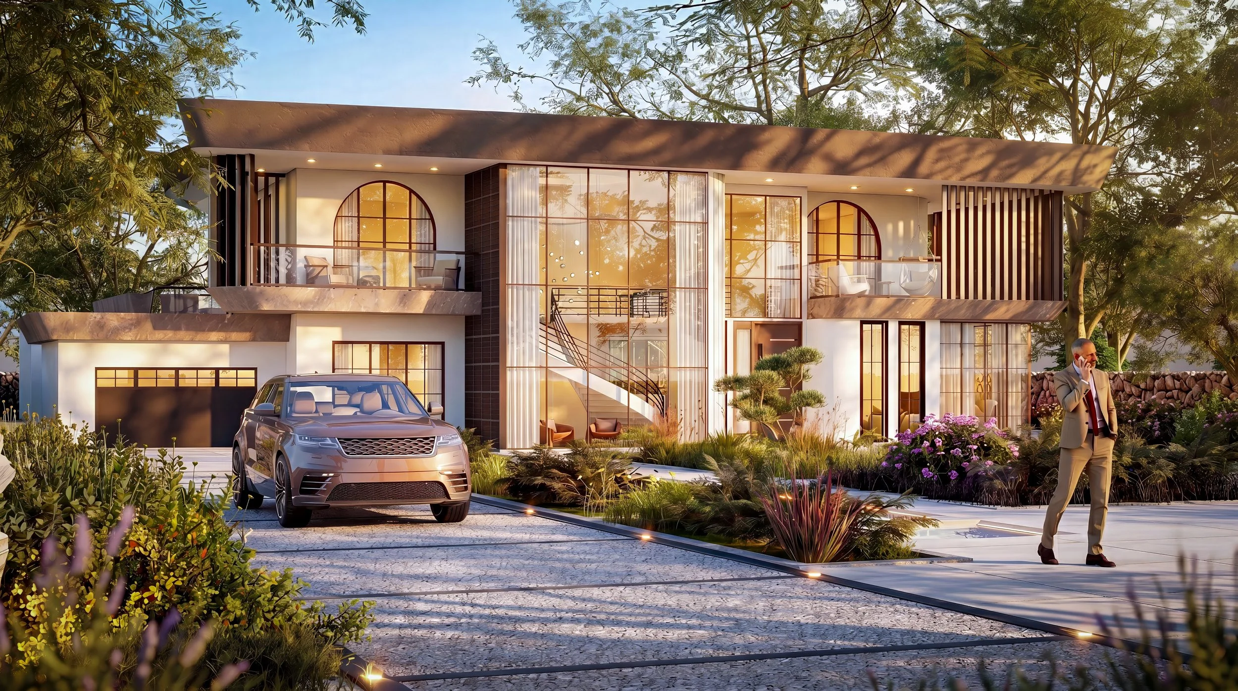 Zenith Glaze luxury residential exterior front and side view Sydney by Z Interior Design
