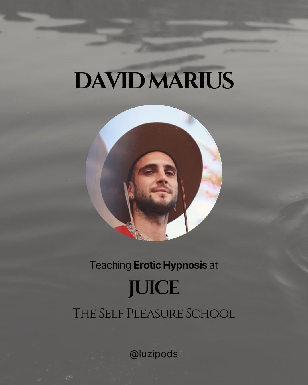David is a hypnotherapist, Sexologist and creator of Orgasmic Hypnosis™, and is a guest speaker on Sexologist Luzi Pods' online course called JUICE, which starts on Feb 3 2026.
