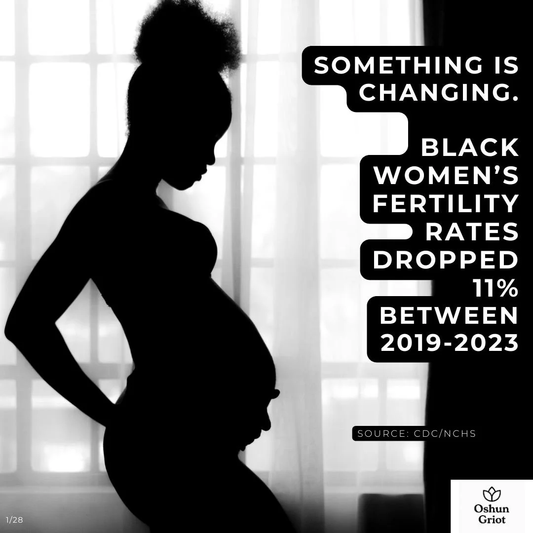 Day 1/28: Something is changing.
Black women&rsquo;s fertility rates dropped 11% between 2019 and 2023.

If you have ever wondered why so many people are struggling to conceive, this is part of the answer.
This is not sudden.
It is history.

Source: 
