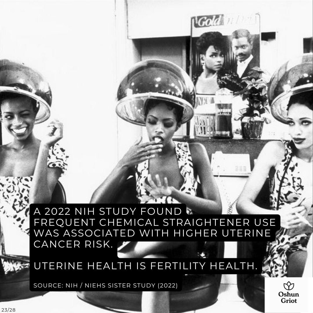 In 2022, a large study from the National Institutes of Health found that frequent use of chemical hair straighteners was associated with a higher risk of uterine cancer.

This isn&rsquo;t about blame or individual choices.
It&rsquo;s about environmen