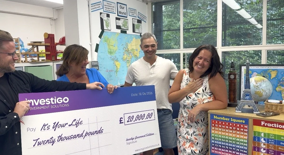 IGS Proudly Presents £20,000 to Charity Partner It's Your Life