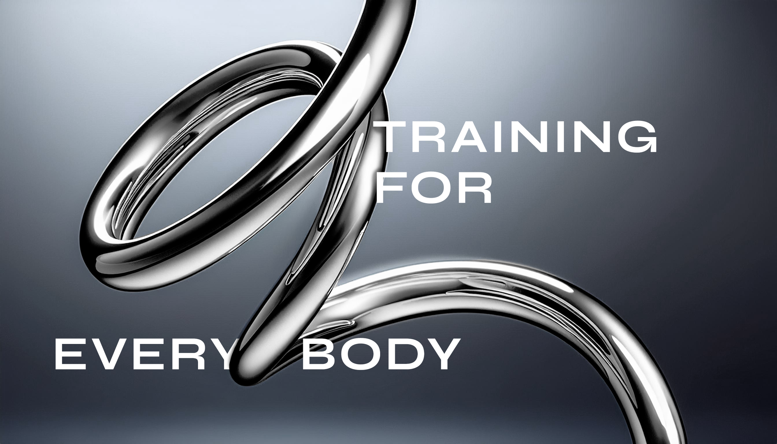 Immagine del Personal Trainer, elemento di ghisa cromato curvilineo che rappresenta solidità ed eleganza nella campagna pubblicitaria di Gabriele Gentileschi, personal trainer