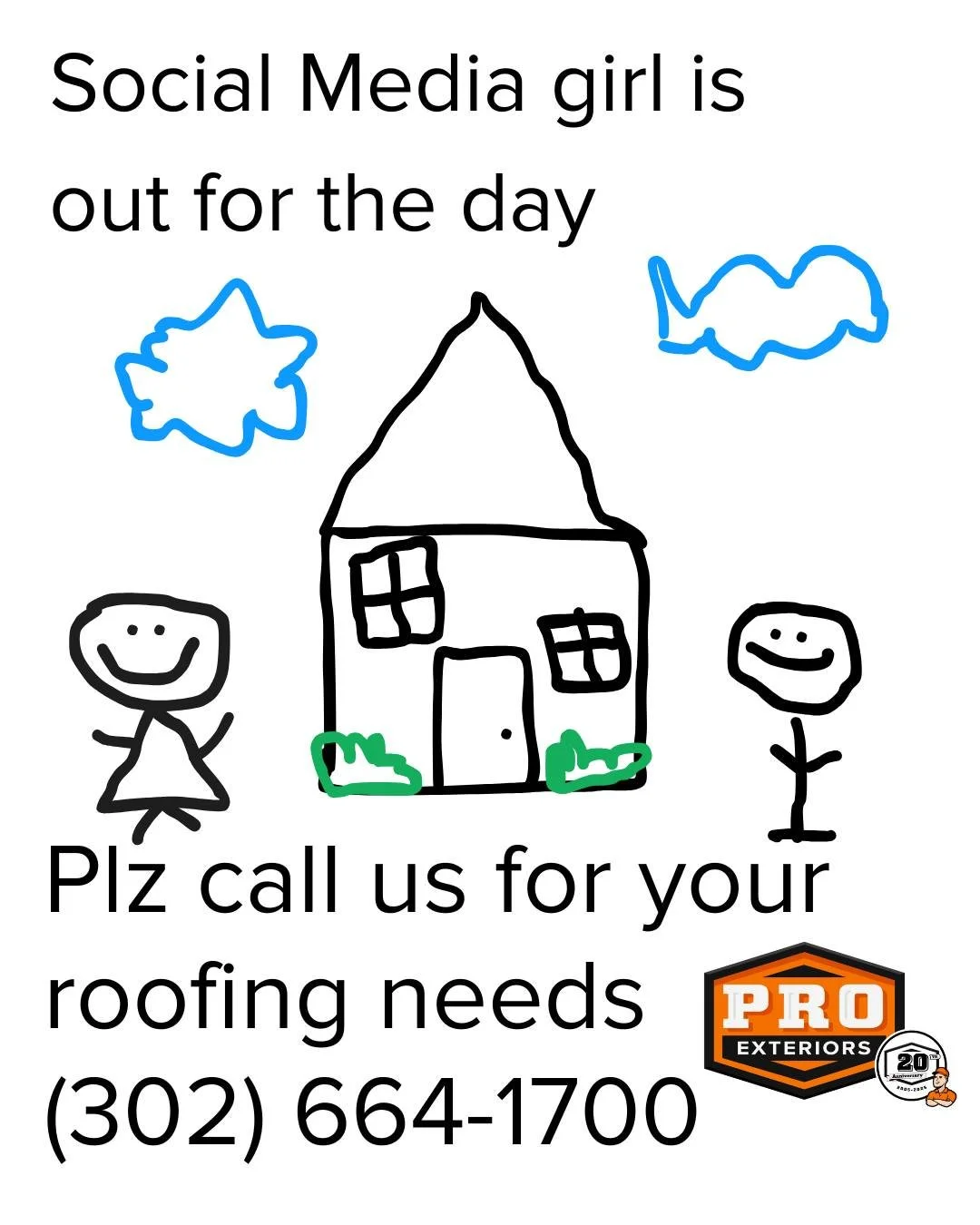 Happy Friday Milton! 😆We promise our roofing skills are better than our drawing skills😅🫣 Give us a call or visit our website for any of your roofing or exterior needs!
https://www.askproexteriors.com/