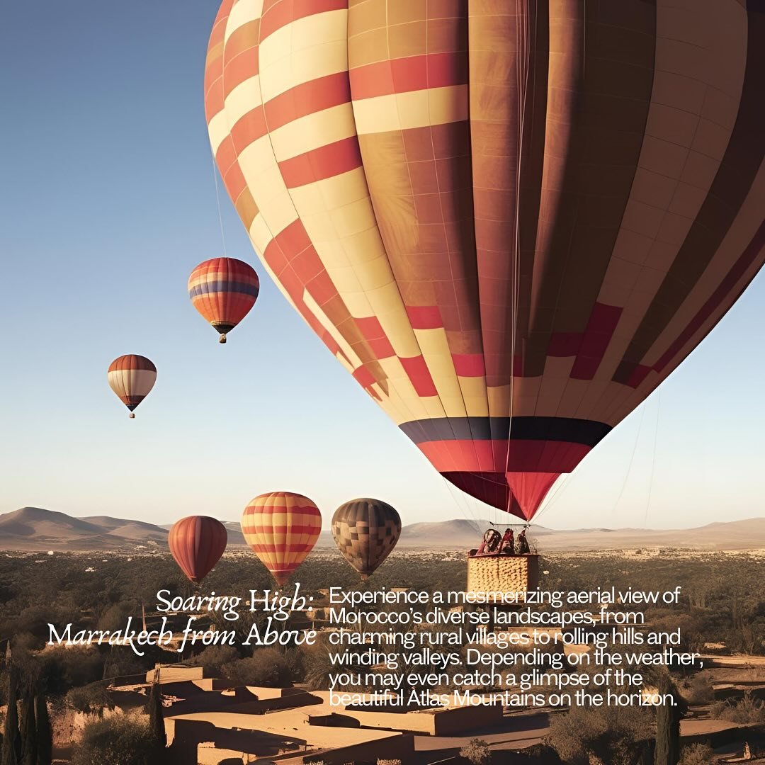 Morocco than floating high above the desert at sunrise.
From Marrakech, take to the skies on a private hot air balloon experience, drifting silently over Berber villages and the dramatic peaks of the Atlas Mountains as the sun begins to rise. Once b