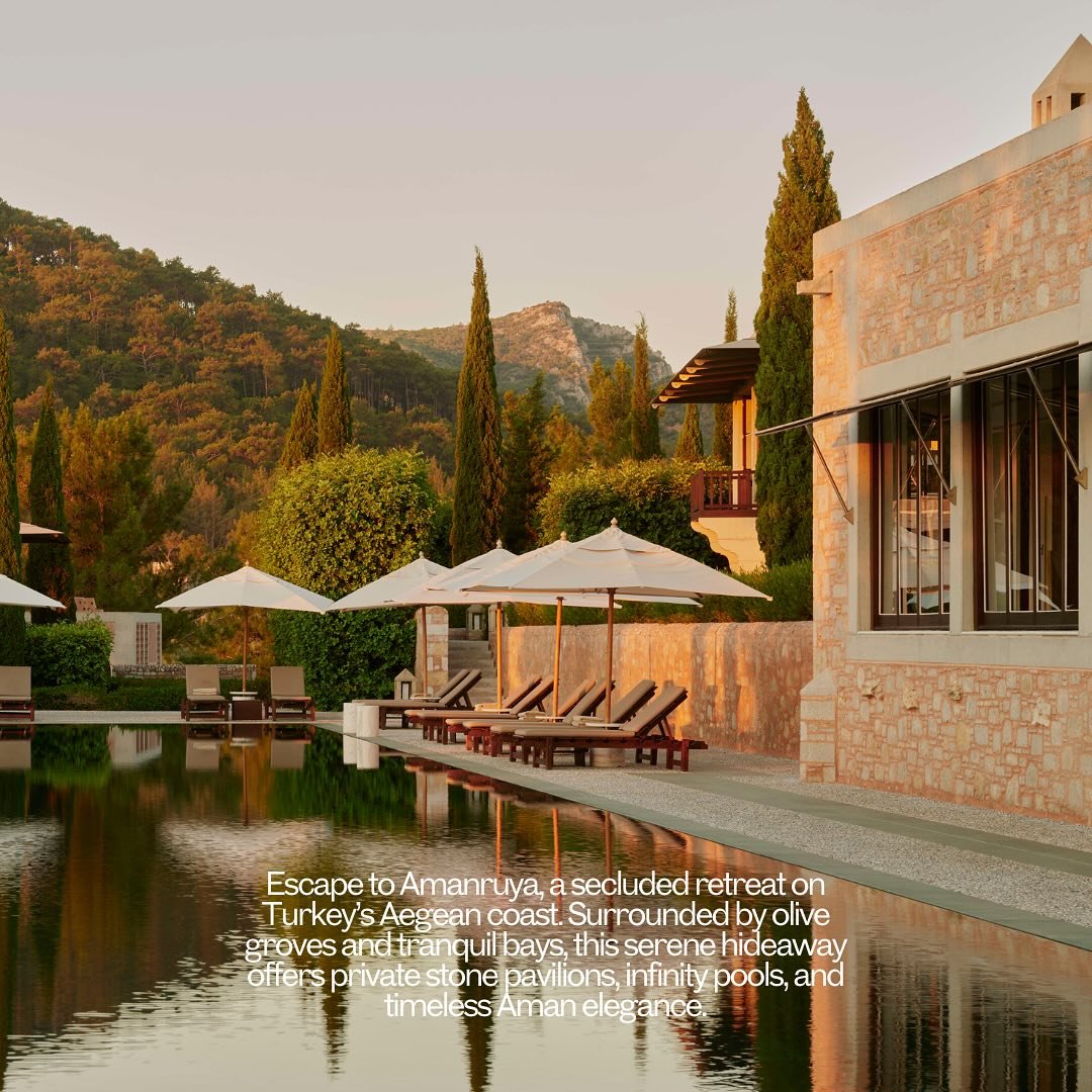 Tucked away on a quiet stretch of the Bodrum Peninsula, Amanruya is Turkey’s most exclusive hideaway — a serene escape where olive groves meet the Aegean Sea.
Here, days are best spent moving between your private pool, the crystal-clear