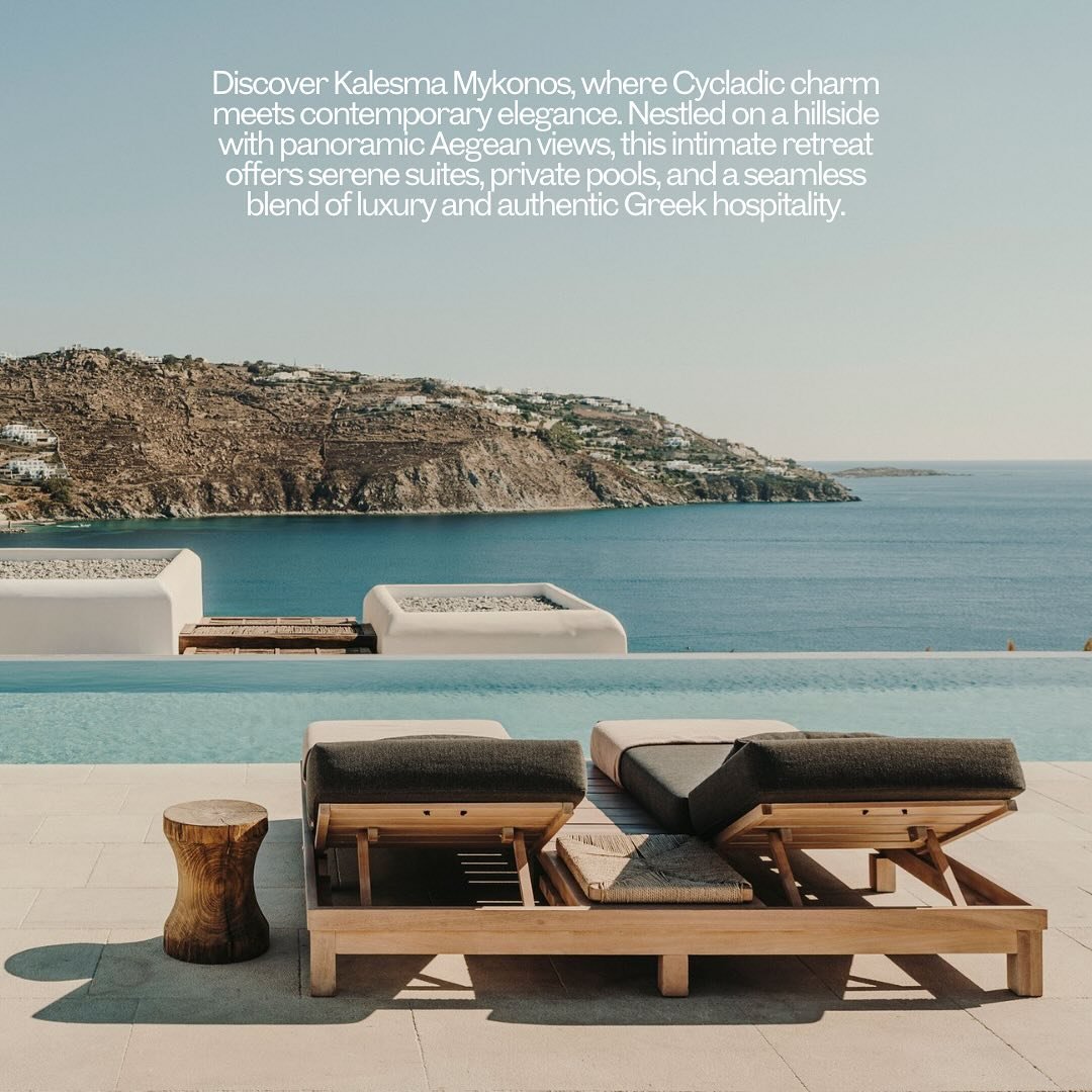 Perched above Ornos Bay, Kalesma Mykonos is one of our favourite properties on the island—a design-forward sanctuary that redefines Cycladic luxury. This intimate retreat offers private pool suites and villas, blending traditional whitewashed a