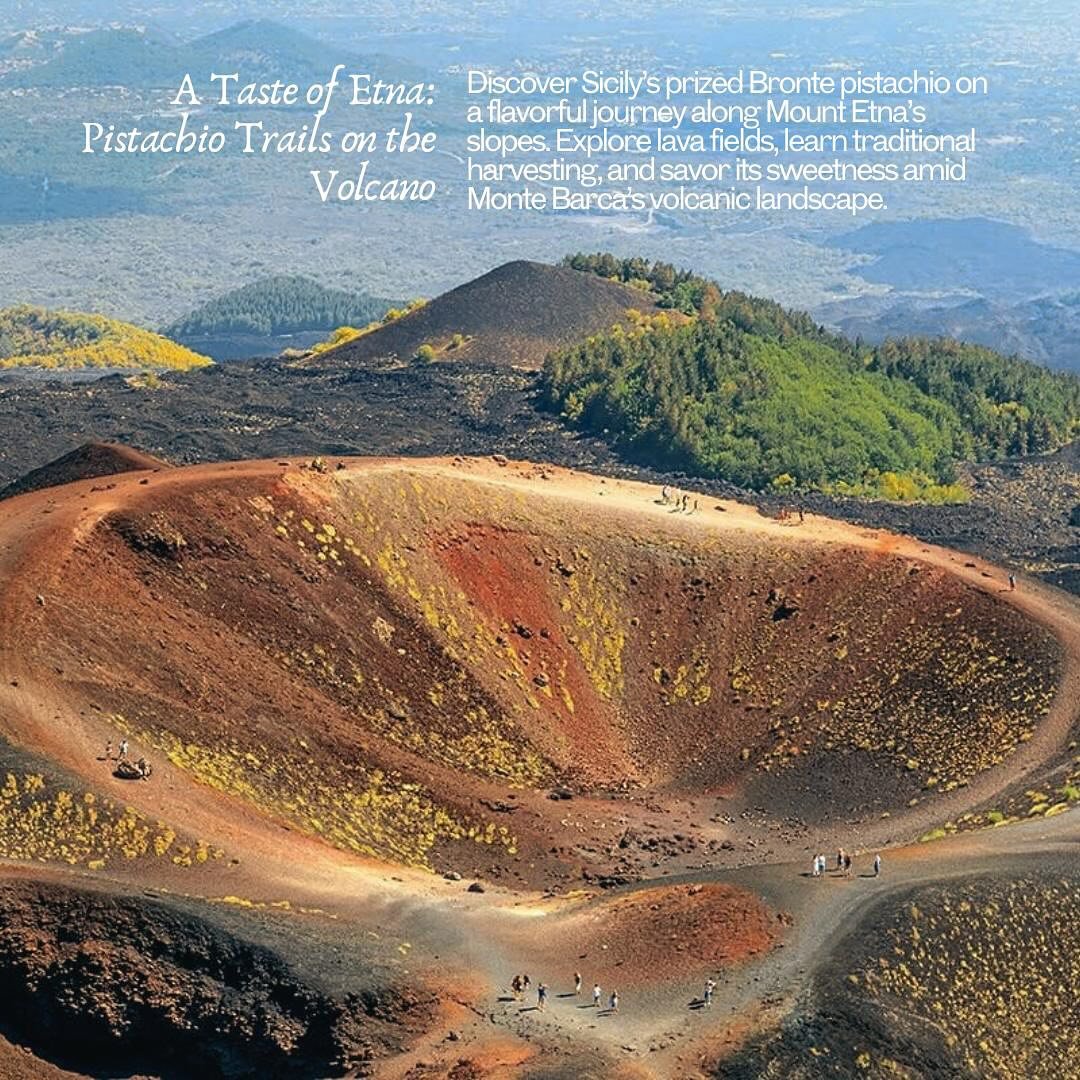 Sicily is a feast for the senses — from its sun-drenched coastlines to its rich culinary heritage. One unmissable experience? A journey along the slopes of Mount Etna to discover the legendary Bronte pistachio, Sicily’s “green gold.