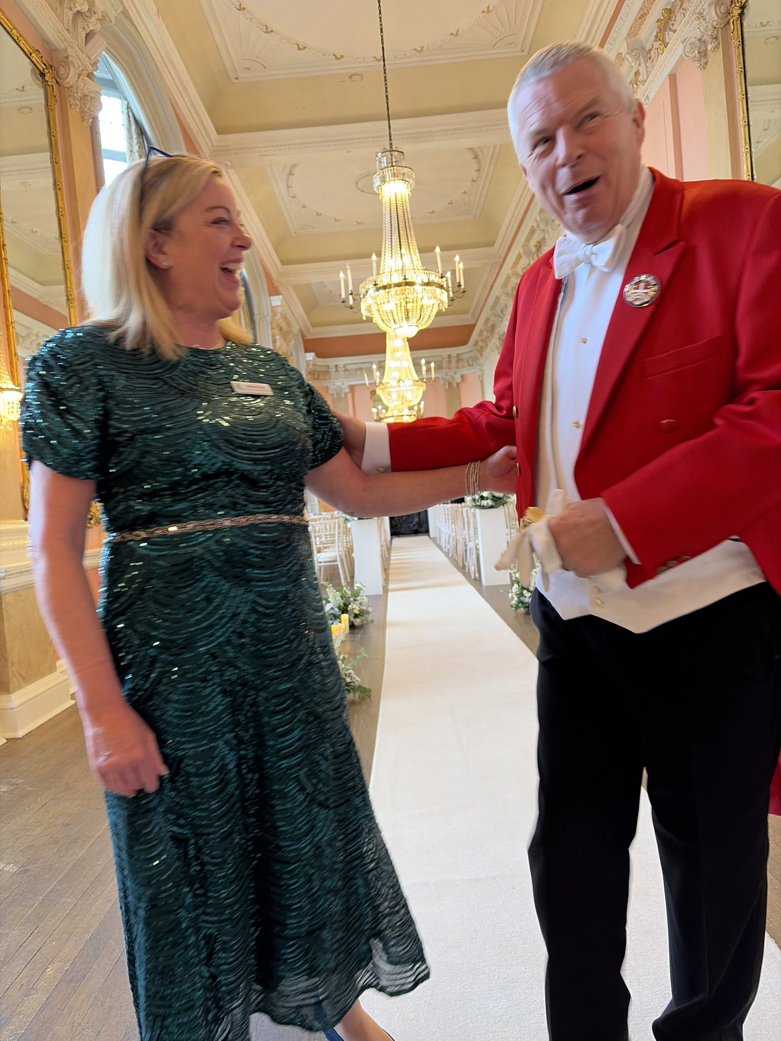 A wedding at stunning venue, Deborah officiating the wedding working with the Toast Master, a lot of fun.