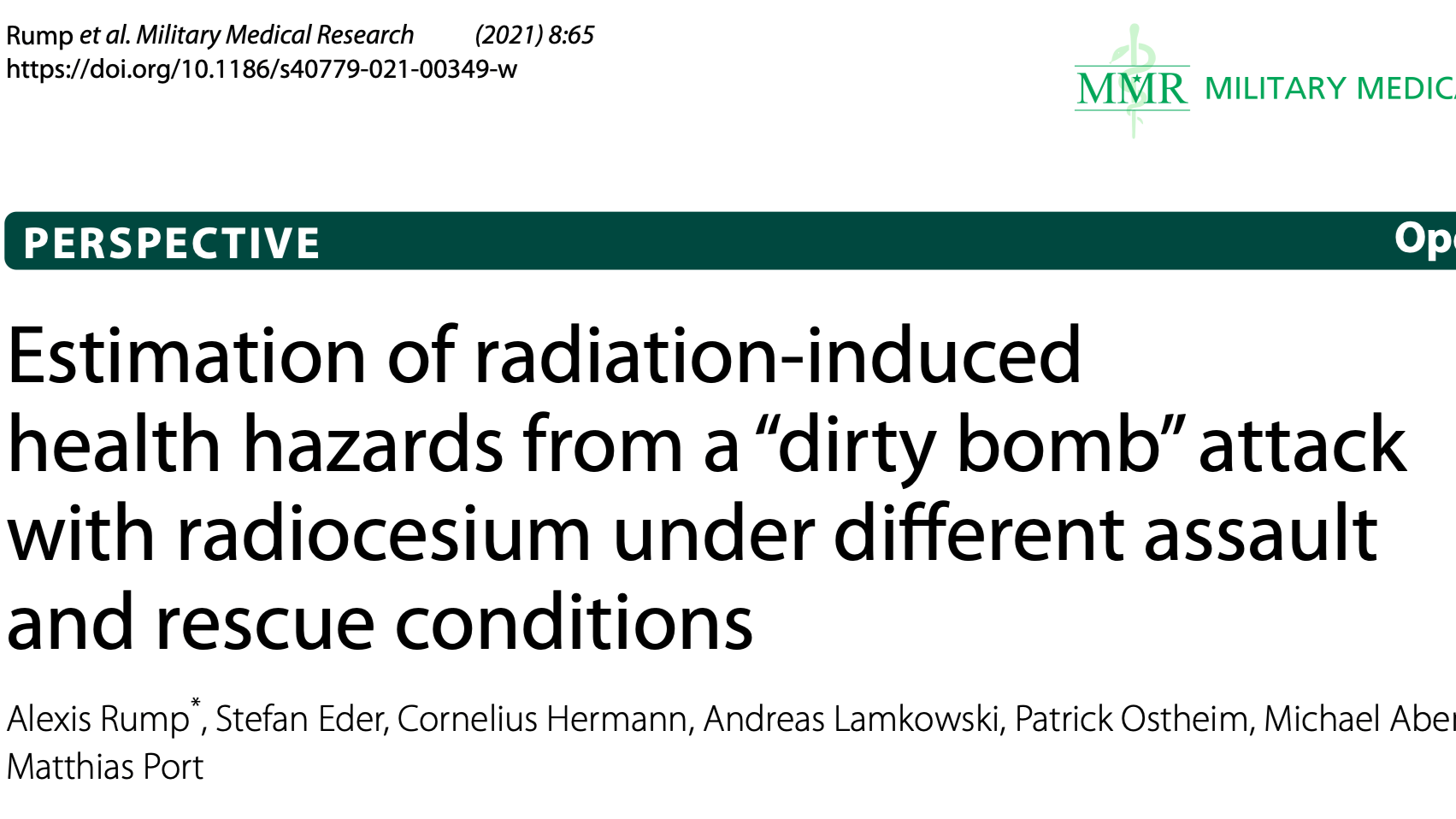 Estimation of radiation-induced health hazards from a "dirty bomb" 