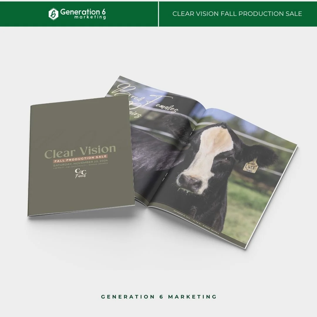 It has been a busy month designing sale marketing campaigns for our customers, and we are really proud how these catalogs came together! 

&rarr; Clear Vision Fall Production Sale | Nov. 23rd | https://bit.ly/4hY1PK6
&rarr; Regret Free Female Sale | 