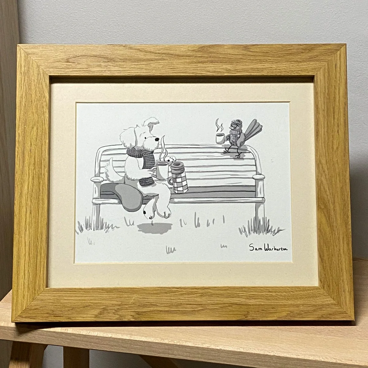 Doodle and Bertie bench framed.jpg