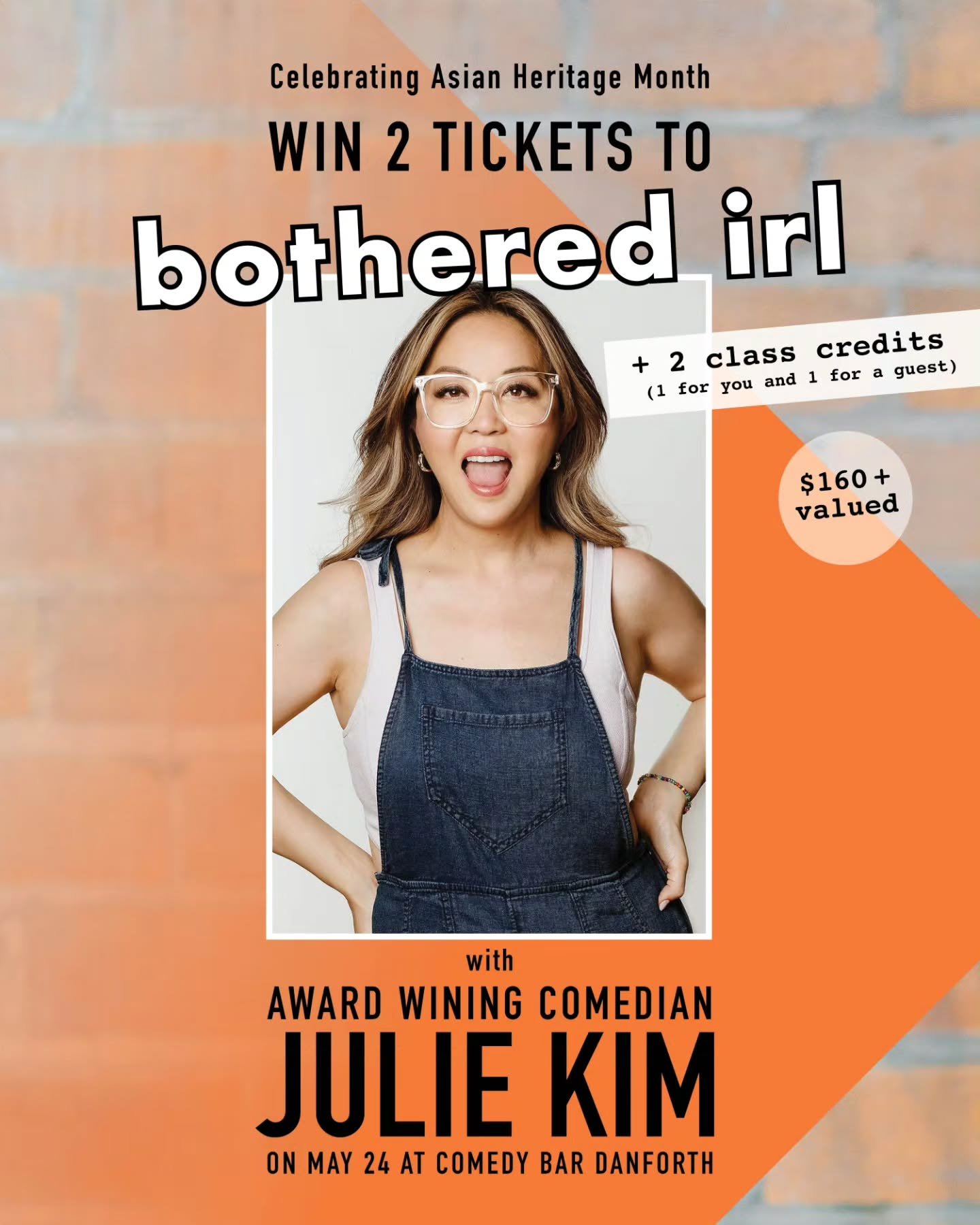 Celebrating Asian Heritage Month with another GIVEAWAY ✨

We&rsquo;re excited to be partnering with award-winning comedian Julie Kim @juliekimcomedy for a special giveaway you won&rsquo;t want to miss!

Win:
🎟️ 2 tickets to her&nbsp;BOTHERED IRL&nbs