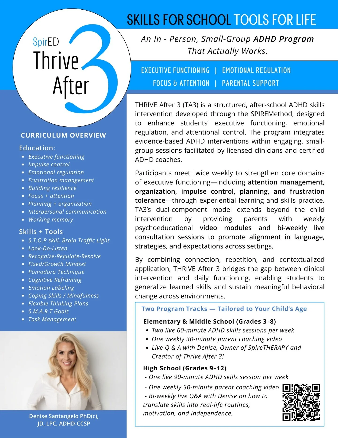 Unlock your child&rsquo;s full potential with THRIVE After 3! By combining connection, repetition, and real-life application, our program helps students improve impulse control, planning, and focus. Join our community today and see the difference in 