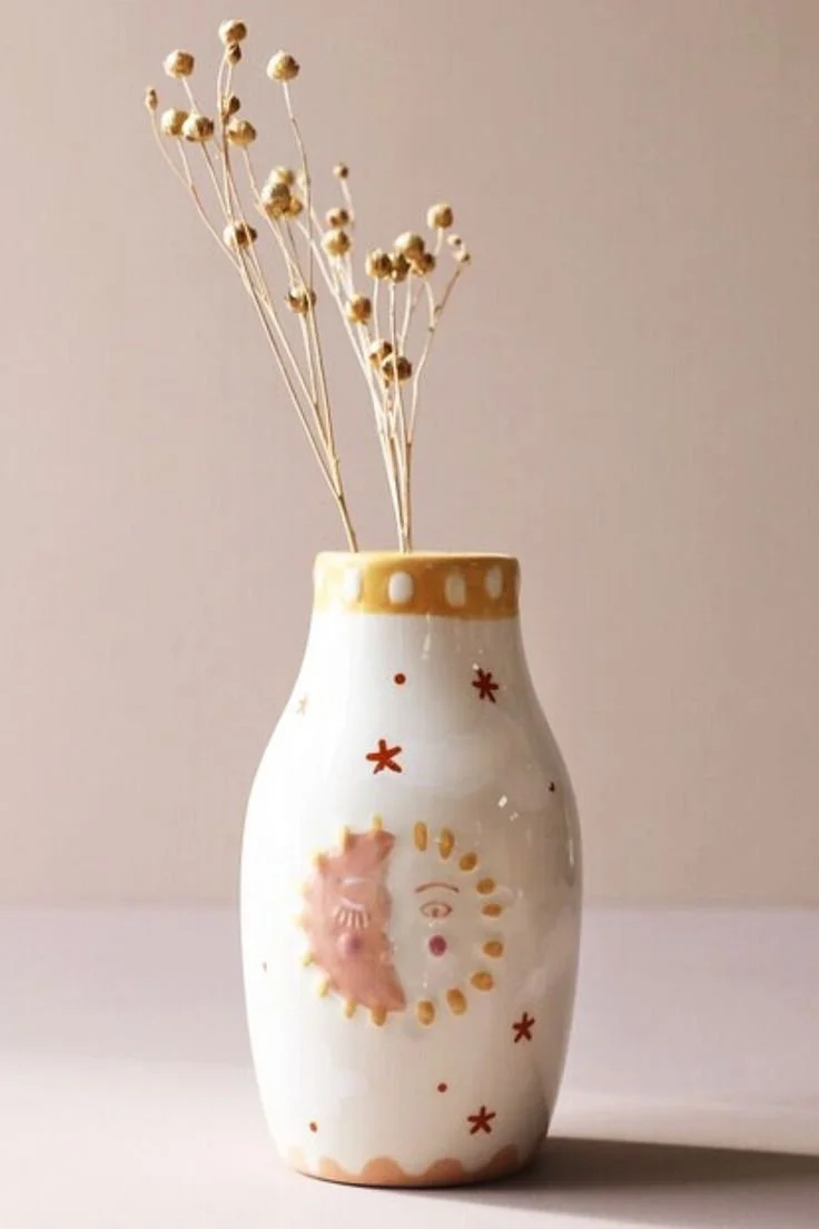 Sun and Moon Face Ceramic Posy Vase.jpeg