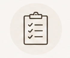 Line icon of a clipboard with checkmarks, representing structured planning, progress tracking, and practical strategies for change.