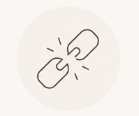Line icon of a broken chain, representing reducing compulsive behaviors and breaking the cycle.