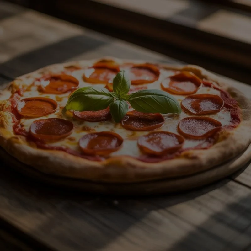Image of a hot delicious pepperoni pizza