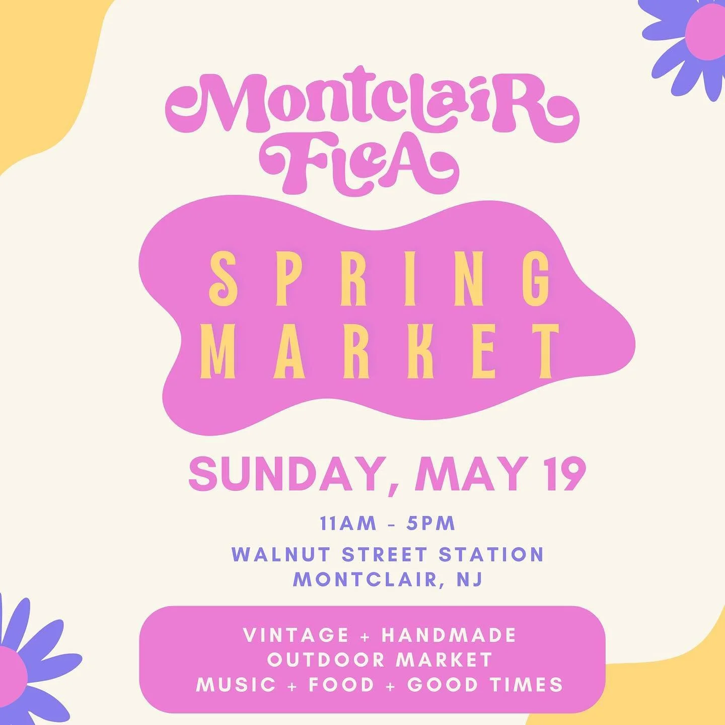 Nothing like a good event to pull me out of my little cave 🎨 I&rsquo;m so excited to say that I&rsquo;ll be a part of this year&rsquo;s Montclair Flea!

This will be a FREE event with a huge assortment of vendors plus food, drinks, aaaand music.
Mak