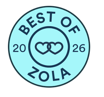 "Best of Zola," with the year 2026 and two overlapping hearts in the center.