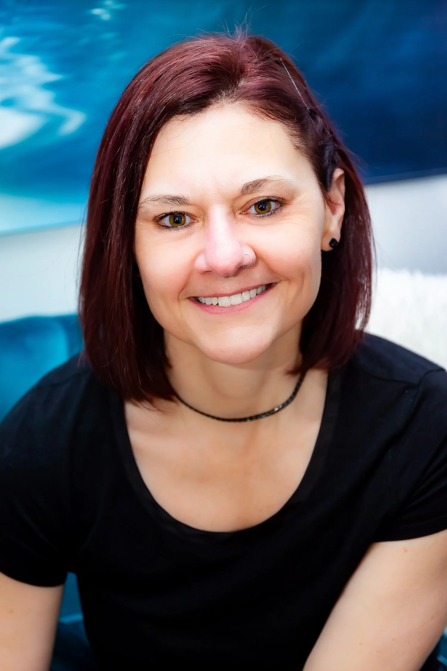 female therapist smiling
