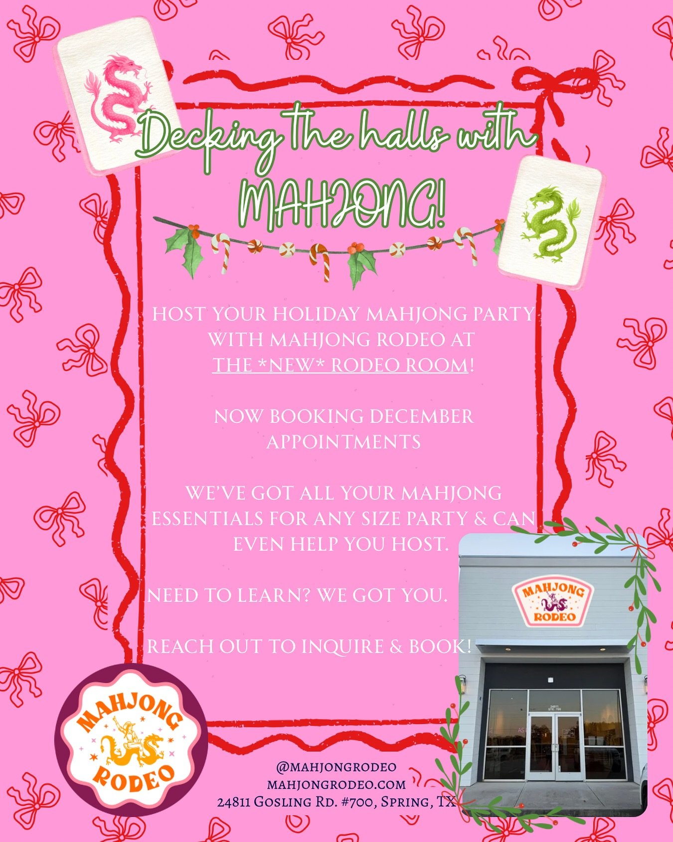 🤠It wouldn&rsquo;t be a Mahjong Rodeo space without a proper name! 
We&rsquo;re getting &ldquo;The Rodeo Room&rdquo; ready for y&rsquo;all! 🩷🀄️

It&rsquo;s going to be set up for any type of Mahjong get together you want to host! Grab your girls, 