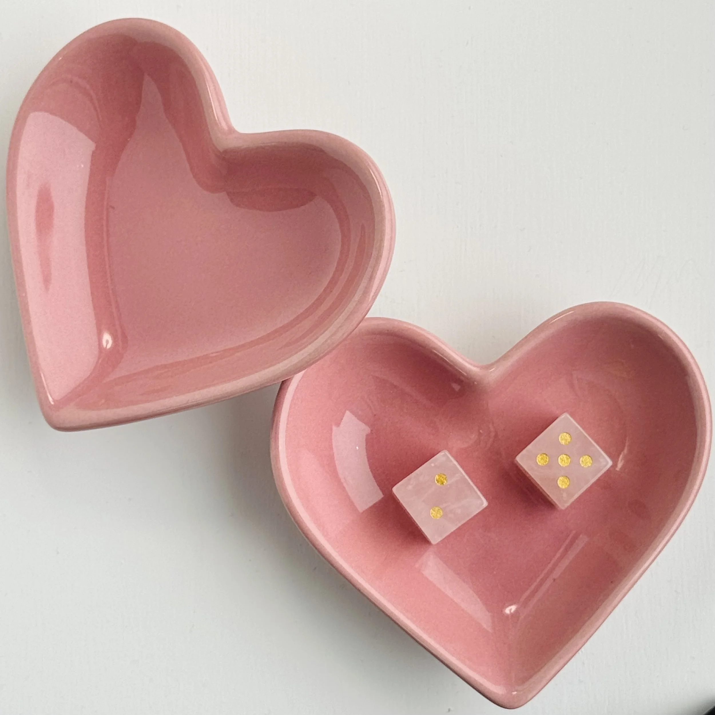 Heart Shaped Ceramic Dice Dish