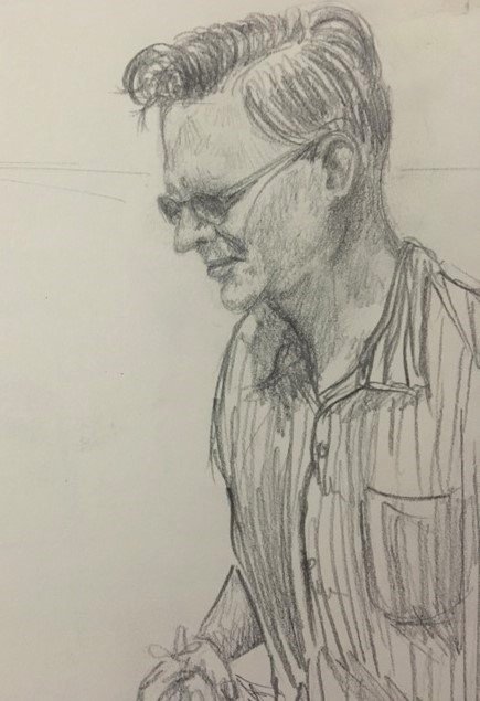 Father of Washington Wine, graphite, 
9 x 12