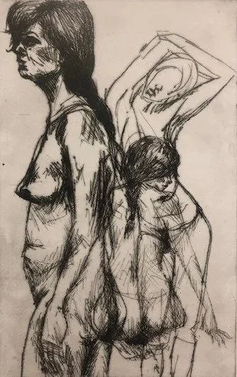 Untitled, etching, 8 x 6