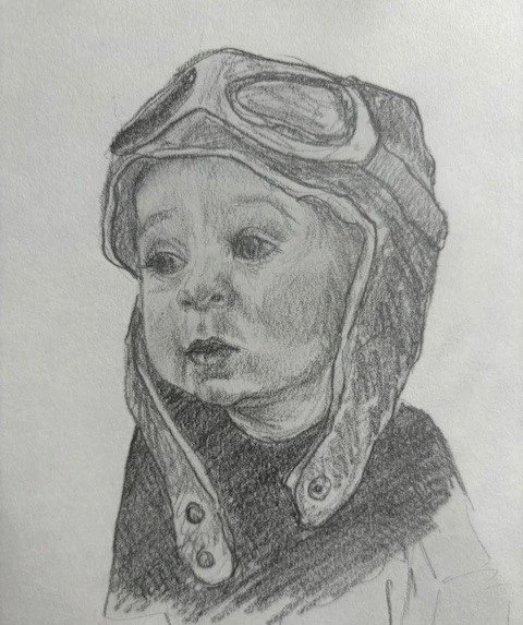 Aviator Rock, graphite, 9 x 12
