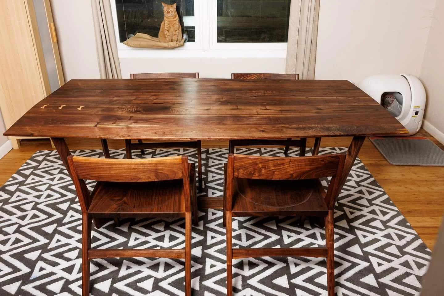 walnut dining set custom lumber build durham nc