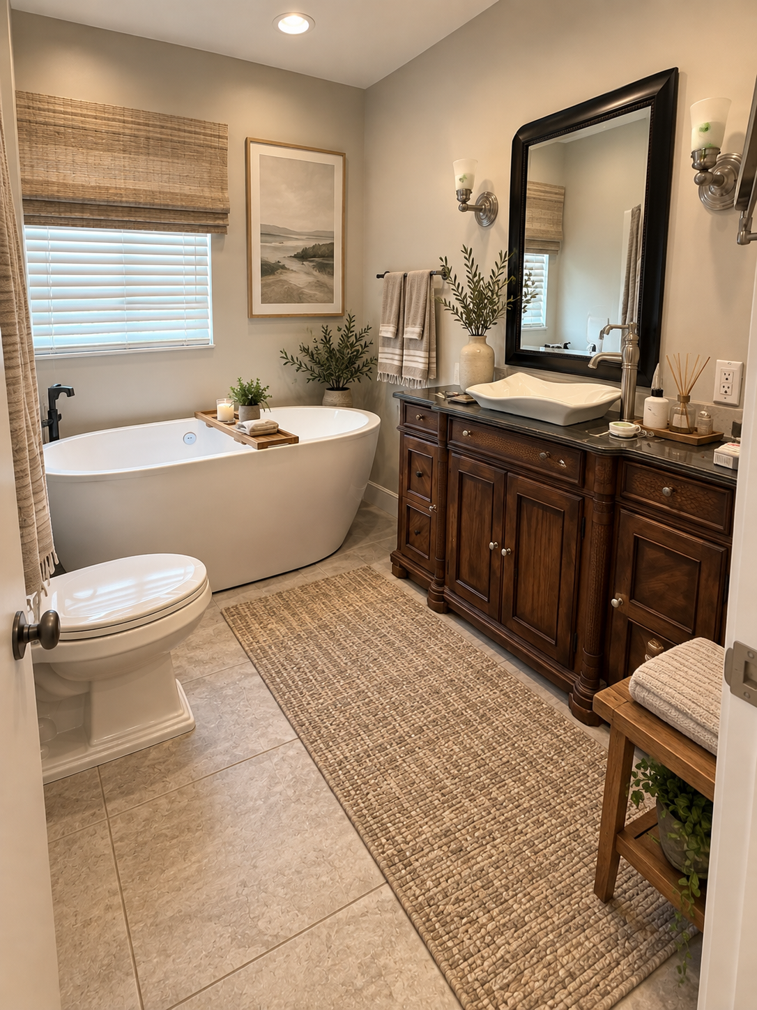 Bathroom with soaker tub
