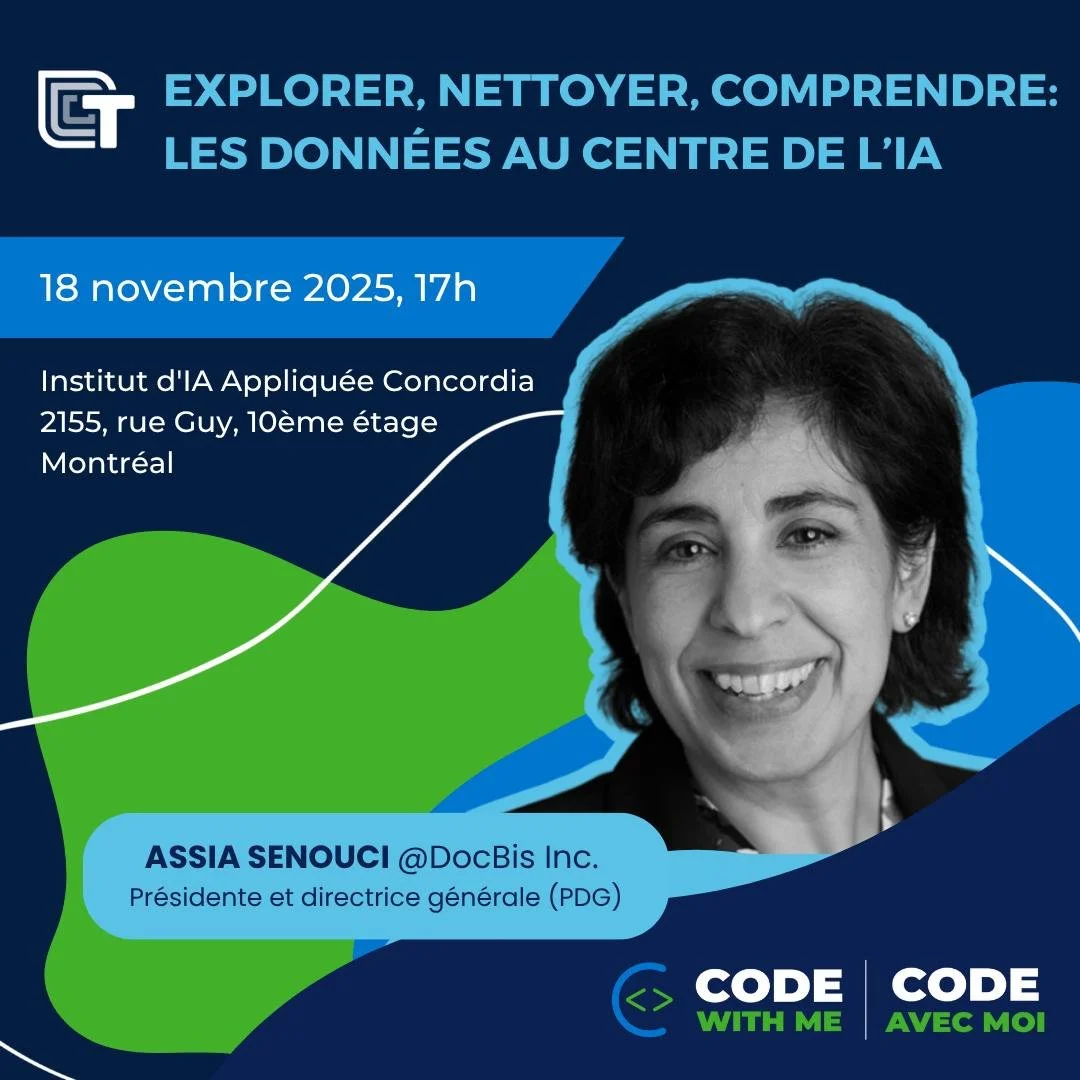 🌟 Participez &agrave; un atelier interactif sur la pr&eacute;paration et la gestion des donn&eacute;es en IA! 🌟

Code avec Moi &ndash; IA, une initiative de Technovation Montr&eacute;al, vous invite &agrave; d&eacute;couvrir comment transformer vos