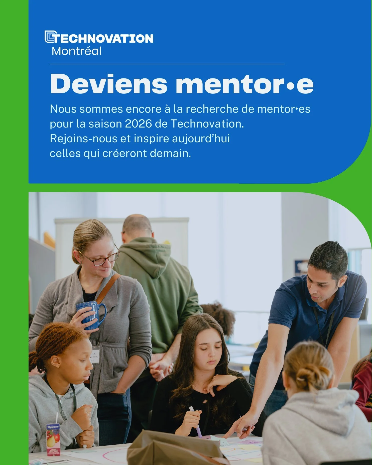 On cherche encore des mentor&middot;es pour Technovation 2026 ! 💛✨

Tu veux soutenir une &eacute;quipe de filles dans la cr&eacute;ation d&rsquo;un projet techno, partager ton exp&eacute;rience et faire une vraie diff&eacute;rence ?

👉 Rejoins-nous
