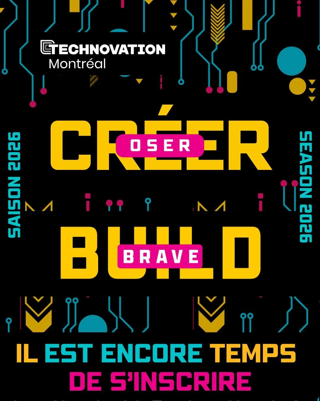 ✨ Recrutement toujours en cours &ndash; Saison 2026 ✨

Oser cr&eacute;er.

La prochaine saison de Technovation se pr&eacute;pare, et on recrute encore des jeunes filles qui ont envie de cr&eacute;er, d&rsquo;innover et de prendre leur place en tech.
